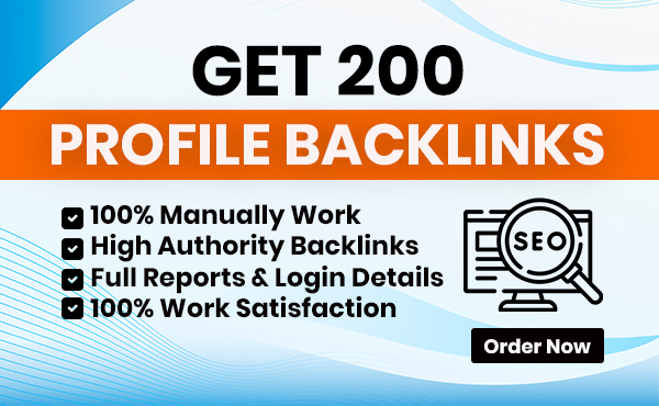 I will Provide 200 DA, PR profile backlinks for SEO
