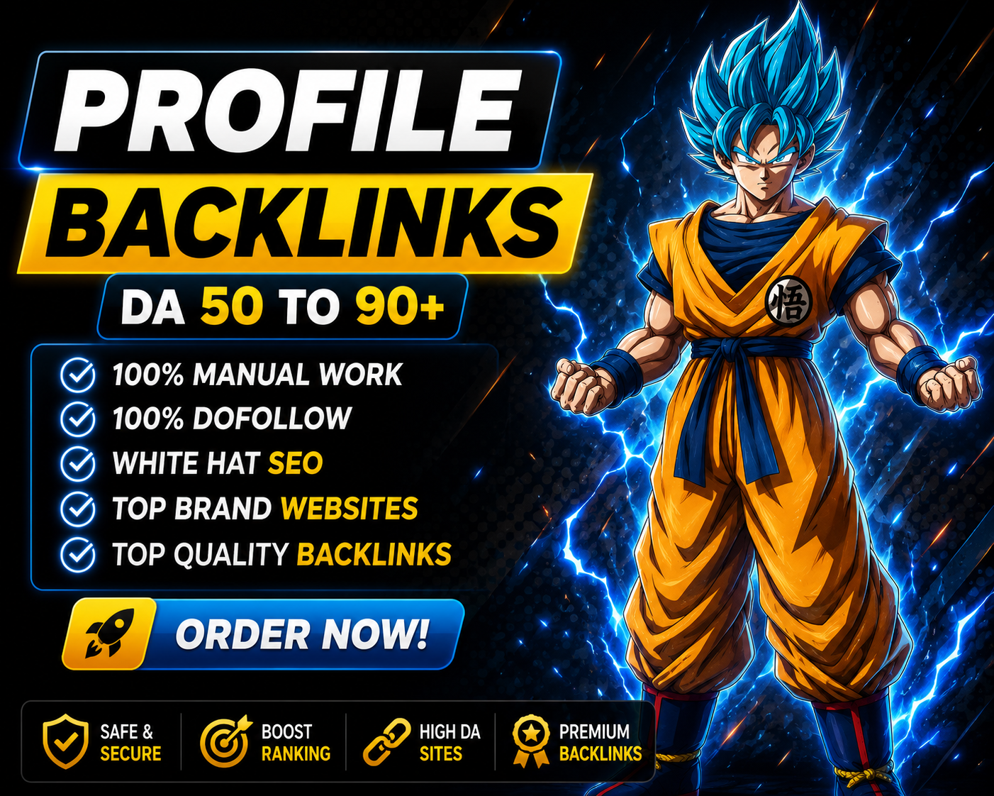 100 High DA DR Profile Backlinks manully created on h...