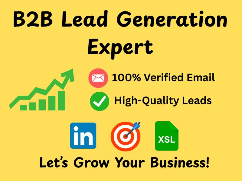 I will provide 100 B2B Lead Generation with 100 verif...