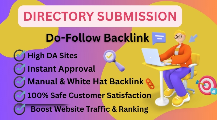 I will Manually create 160 Directory Backlink for web...