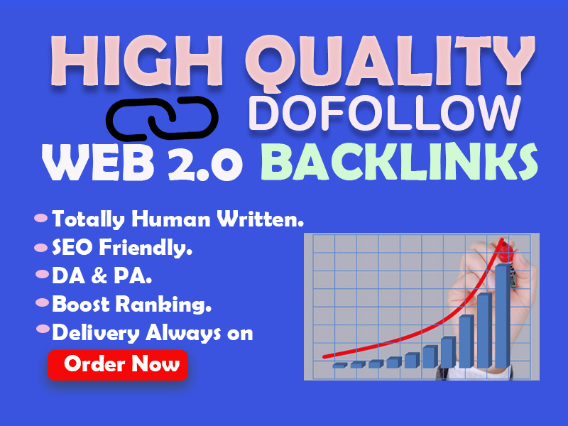 Get 100 high quality manual web 2.0 backlinks with DA...