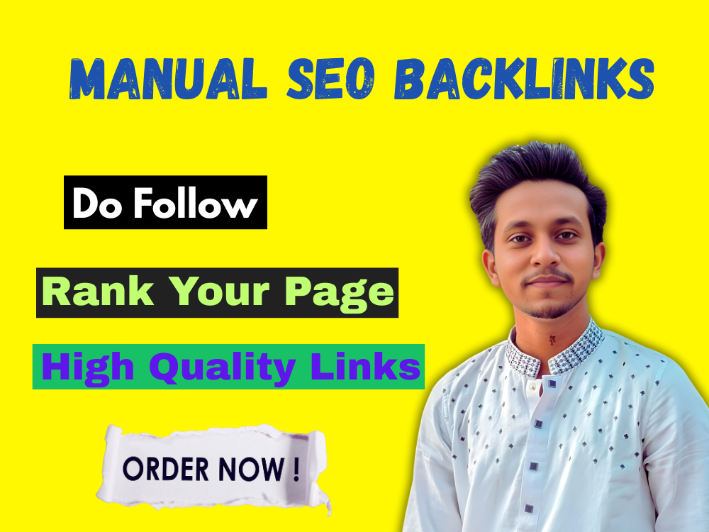 You will get Manual SEO Backlinks Expert & Backli...