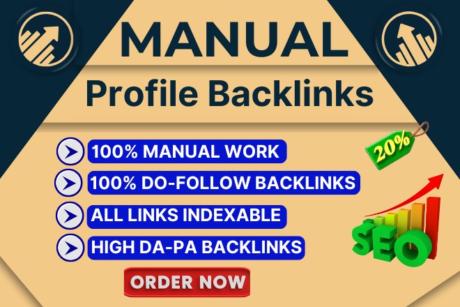 I Will Create High DA/PA Manual Profile Backlinks For...