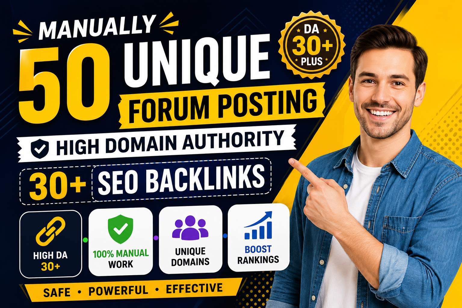 Manually 50 Unique Forum Posting High DA 30+ SEO Back...