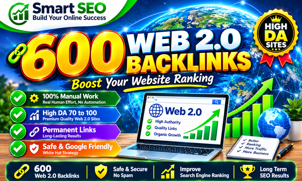 600 High Quality Web 2.0 Backlinks DA 70 to DA 100 Si...