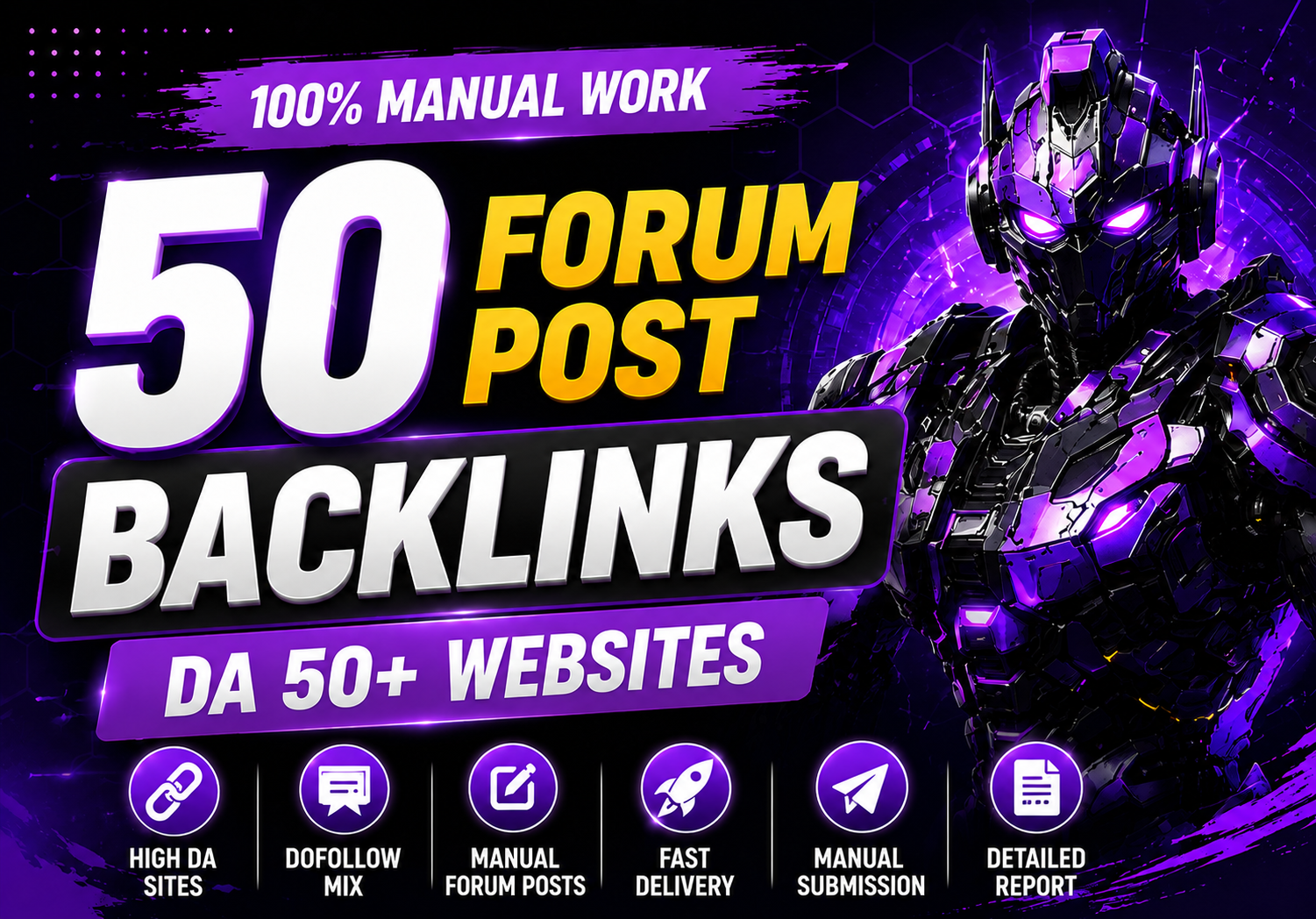 Build 50 High-Authority Manual Forum Posting Backlink...