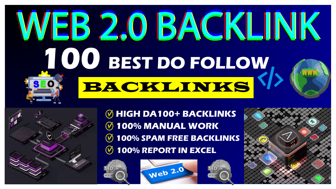 I will make 100 web 2. 0 backlinks within 12 Hours