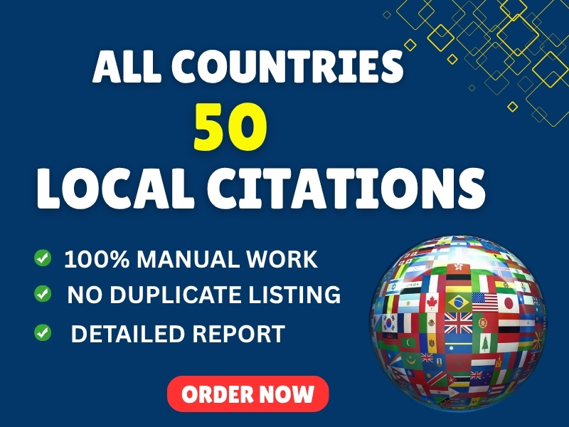 I will provide 50 USA UK CA local citations and busin...