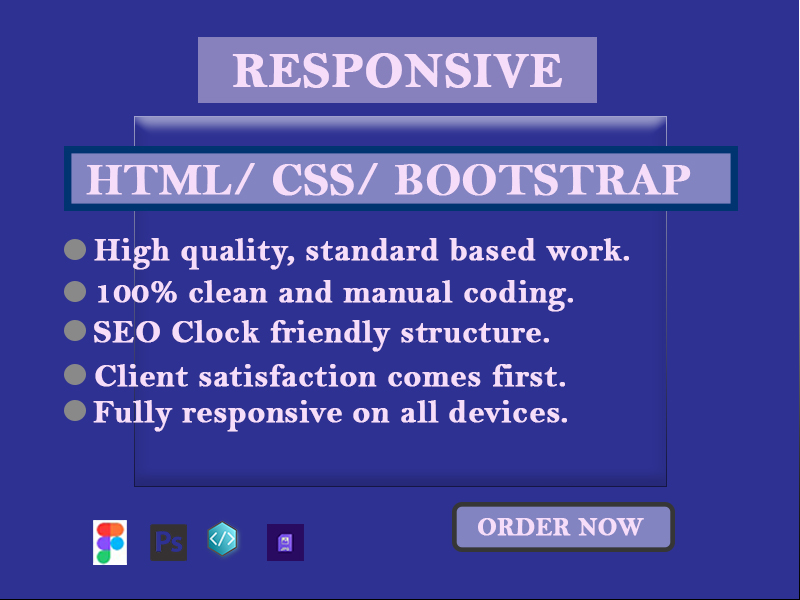 I will make a professional responsive website using H...