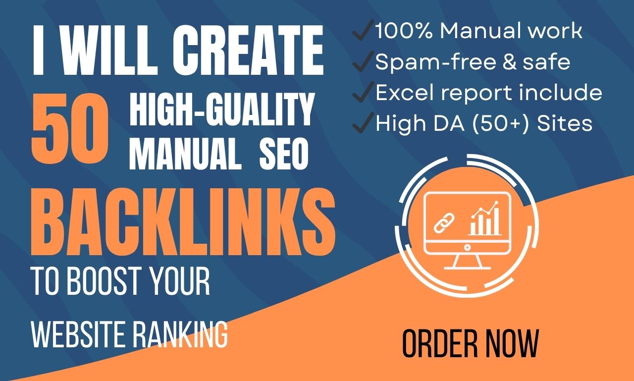 I will create 50 high-quality manual SEO backlinks to...