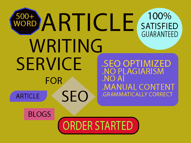 I write Manual guaranteed seo article & content b...
