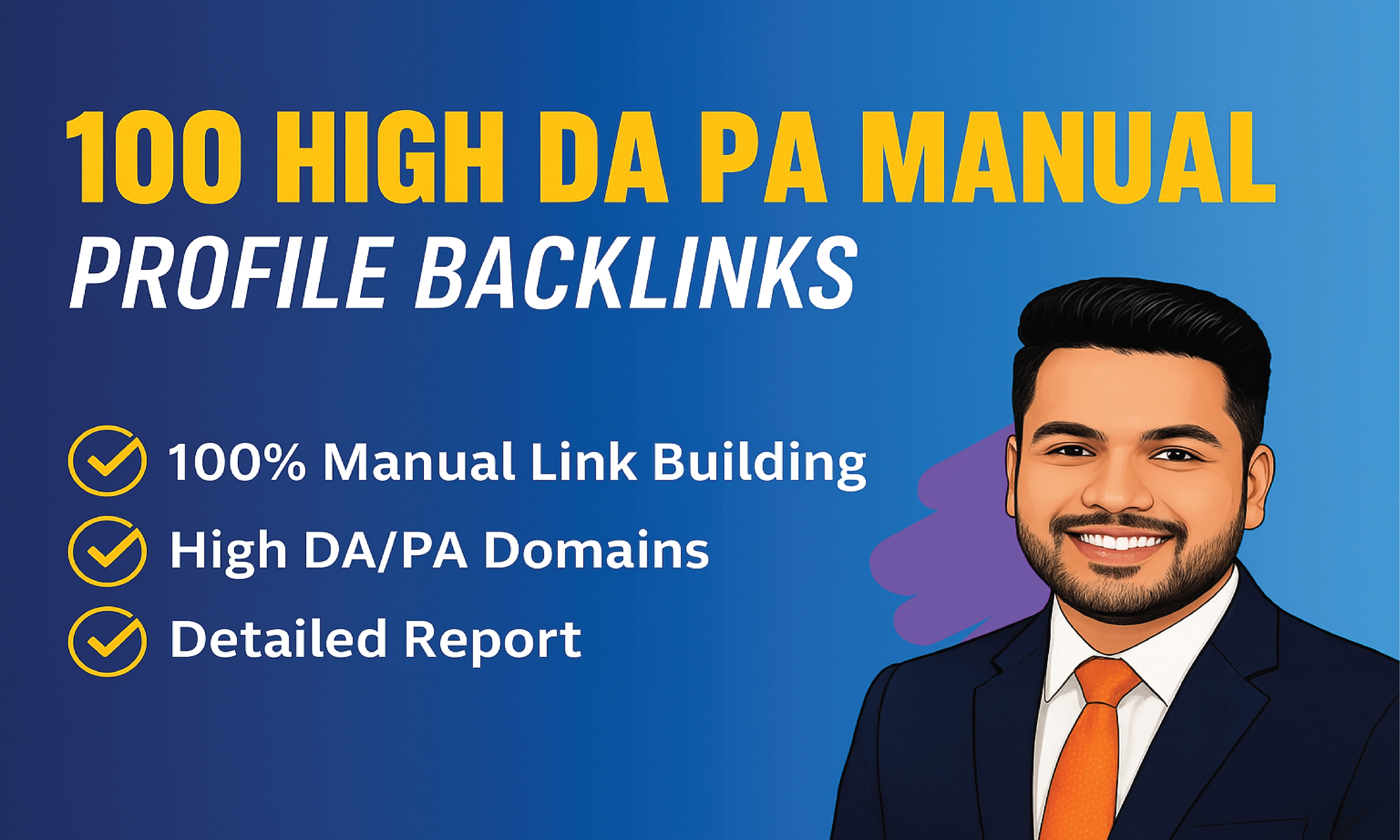 I will give powerful Profile Backlinks and high DA PA...