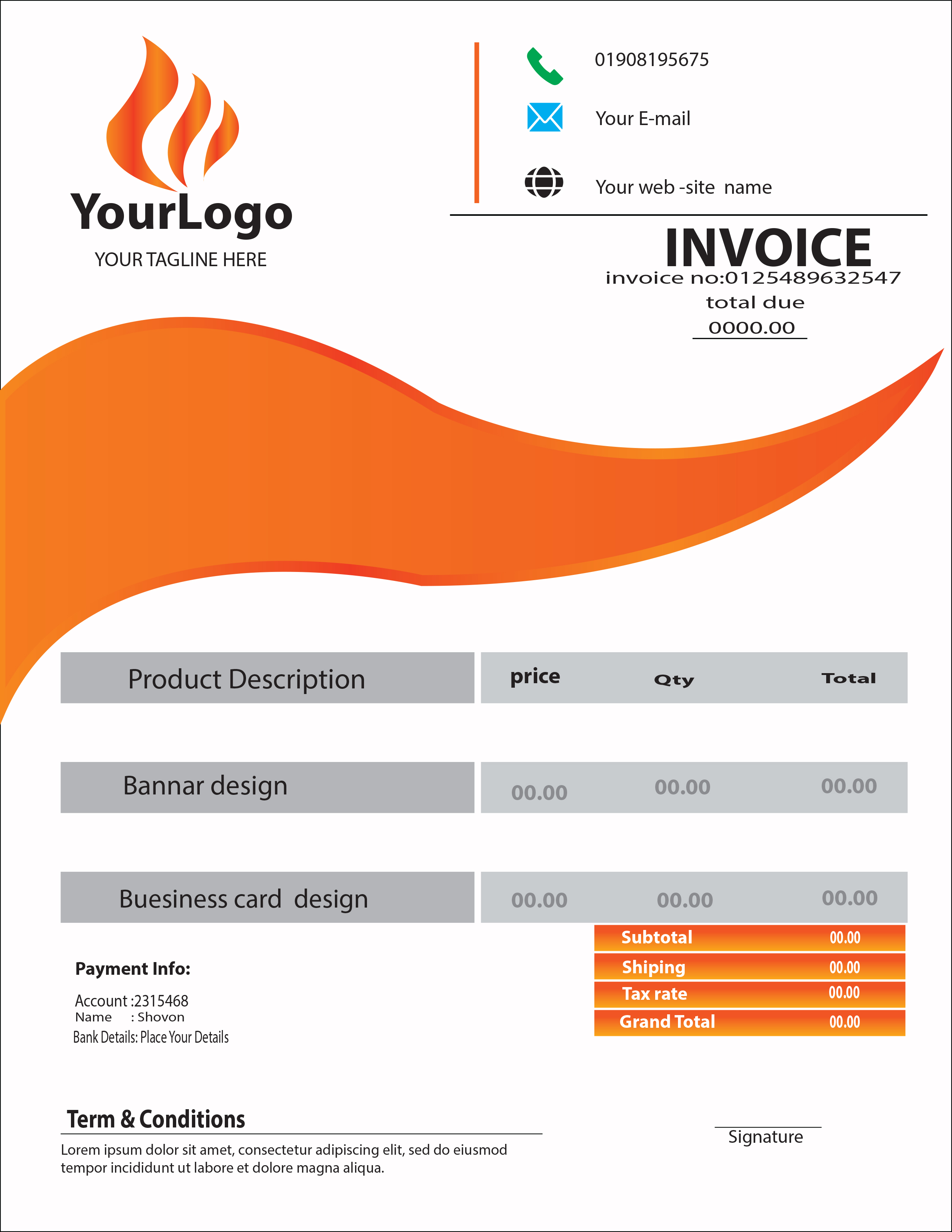 I Will Design a Professional and Custom Invoice Templ...