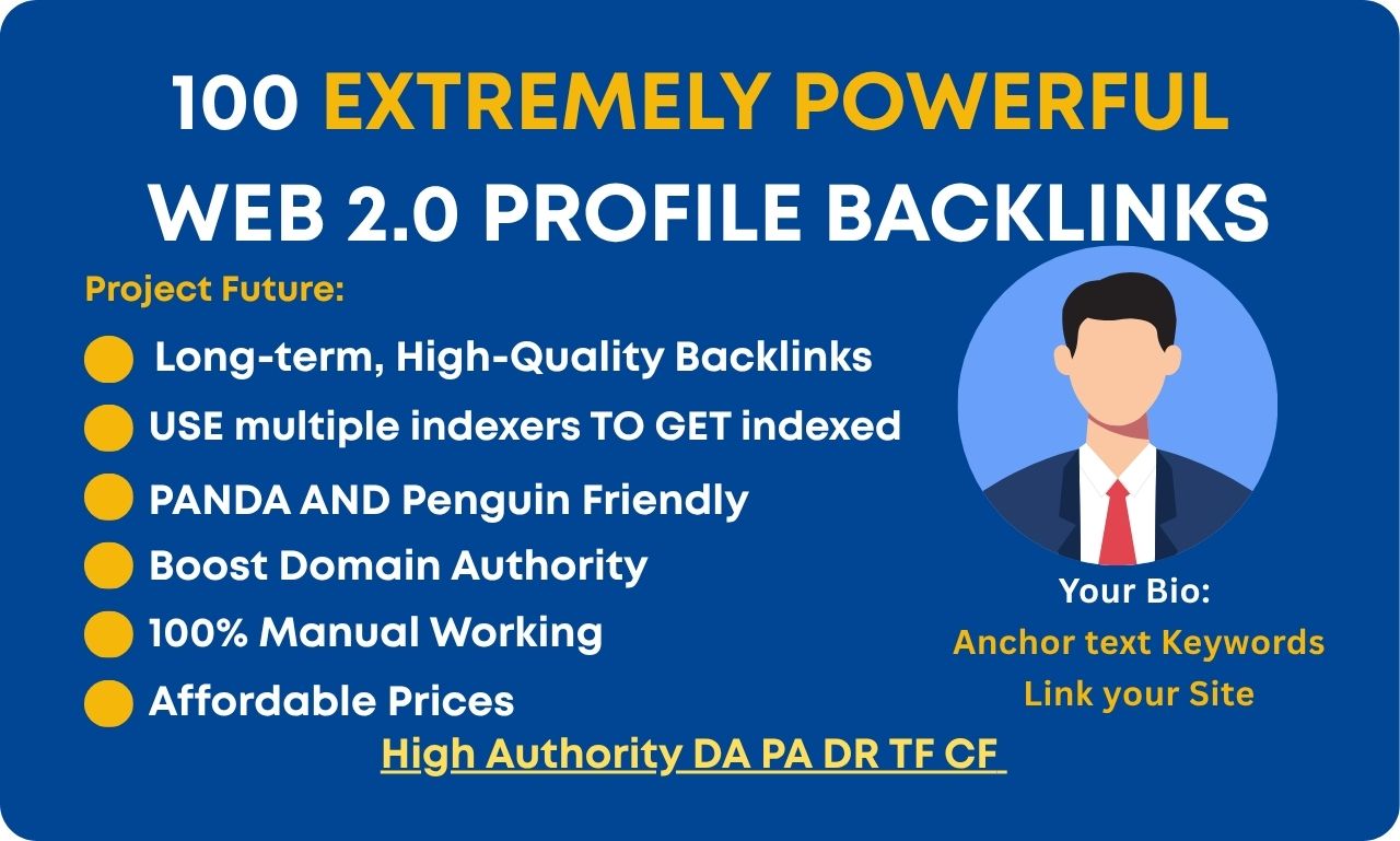 Premium Powerful Web 2.0 Profile Backlinks SEO Packag...