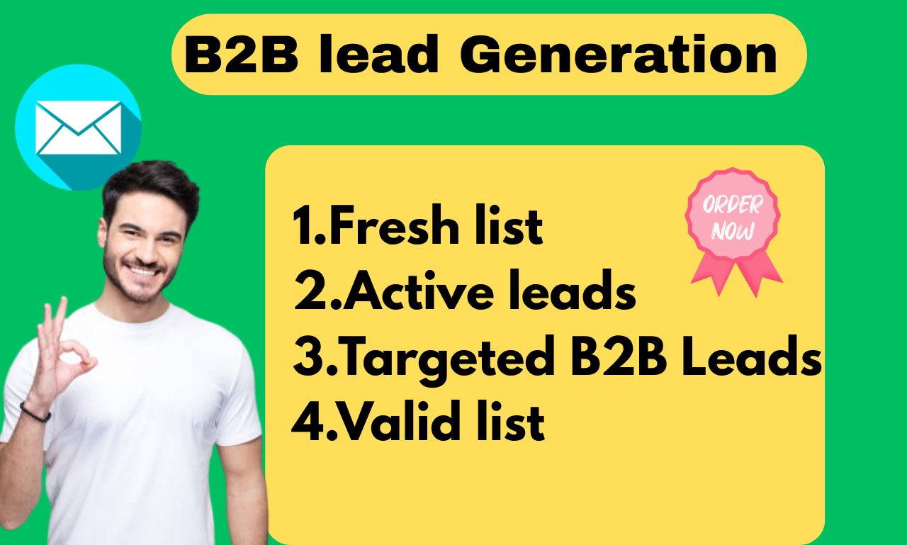 Will provide you targeted B2B email list, Lead Gener...