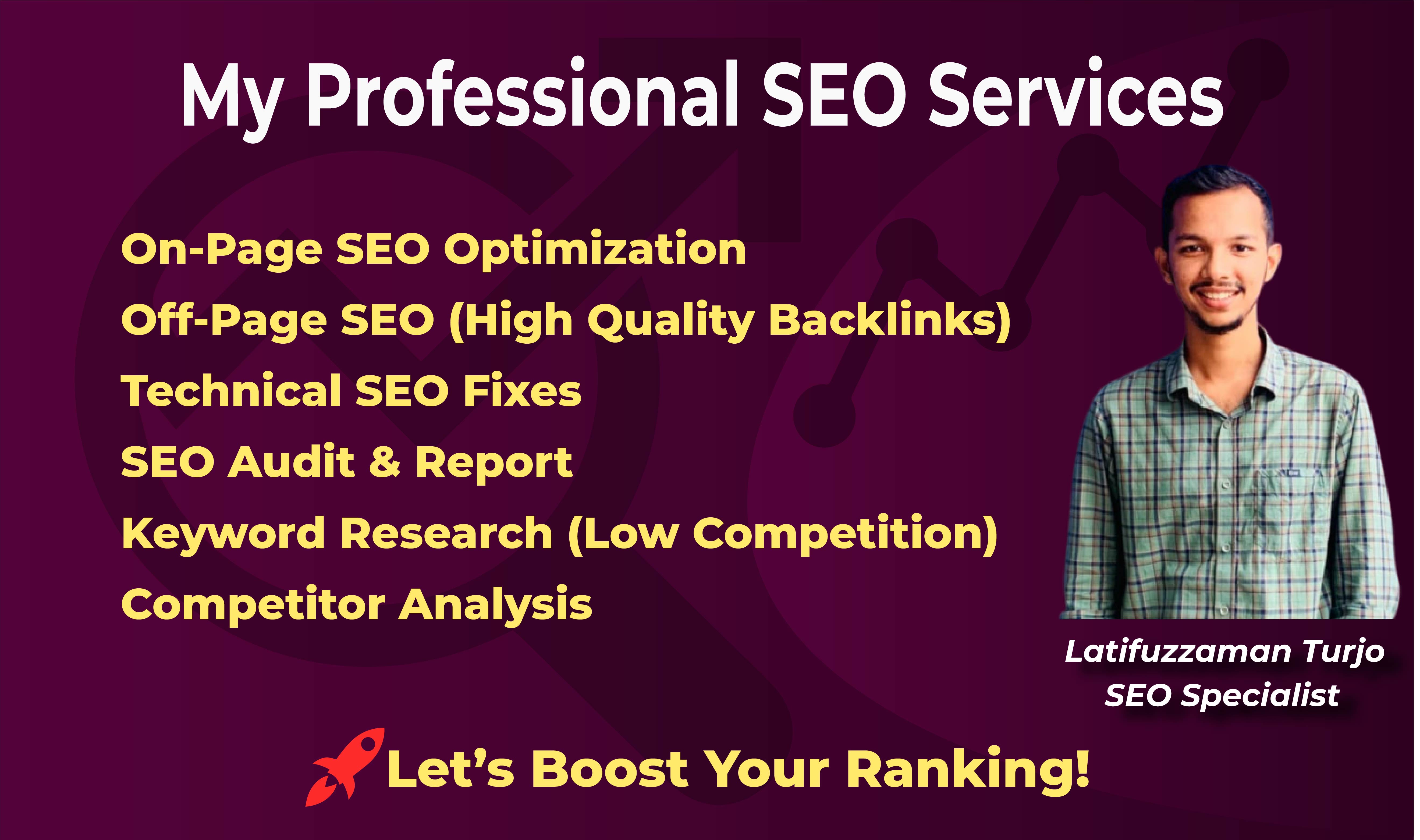 I will provide on page, off page and technical SEO s...