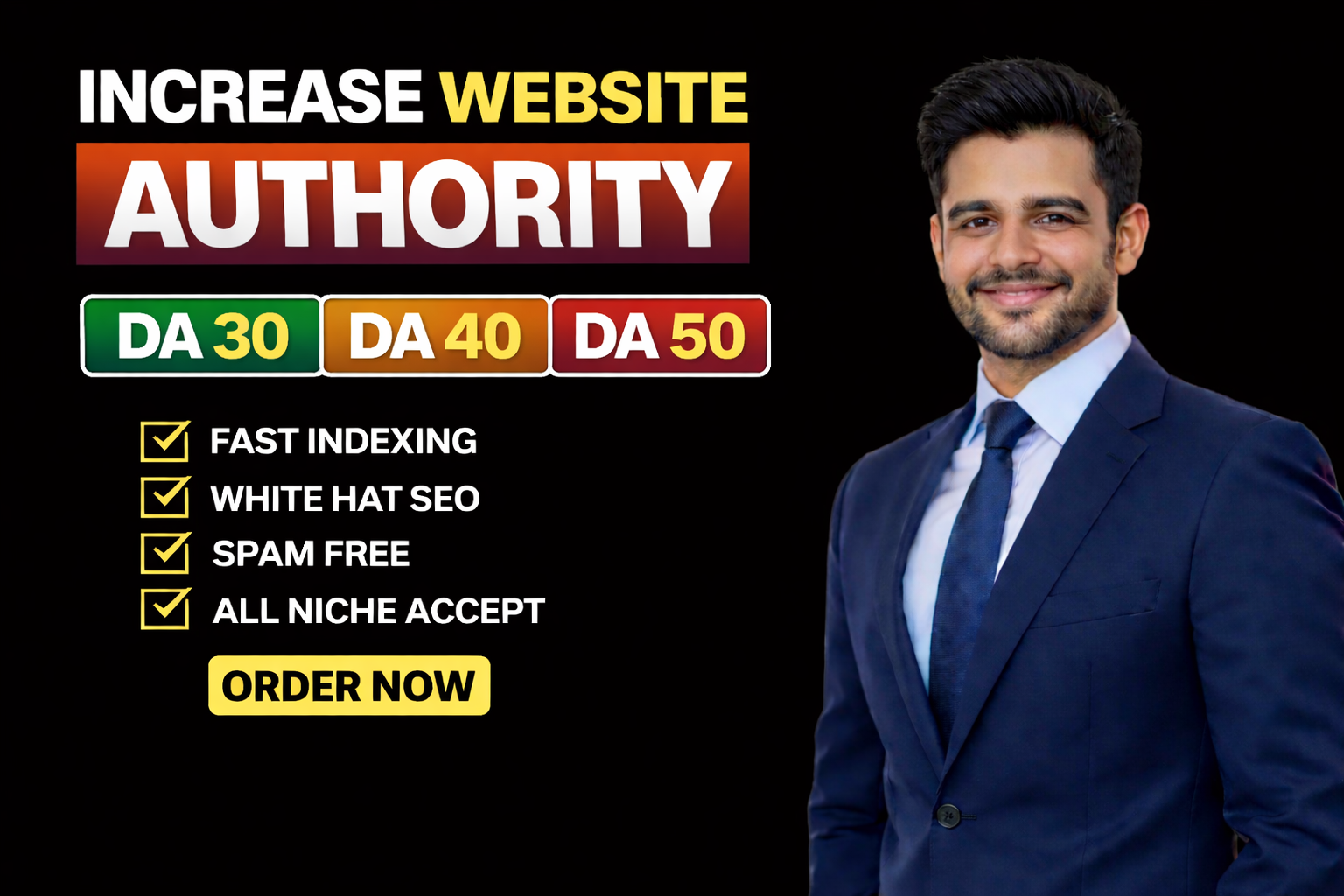 Increase your website MOZ DA PA 30 40 50 with high au...