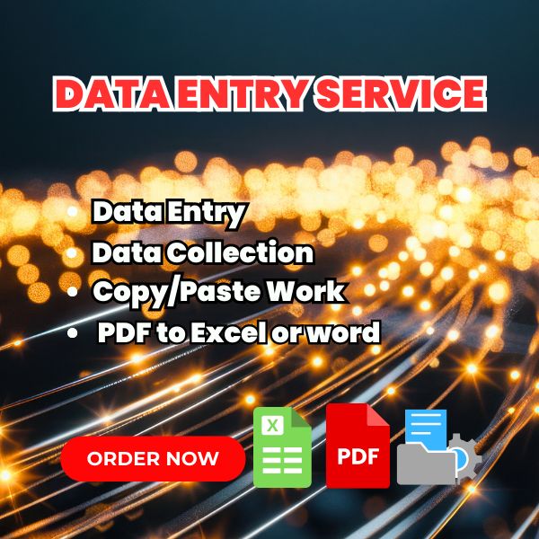Professional Data Entry, Copy Paste & PDF to Exc...