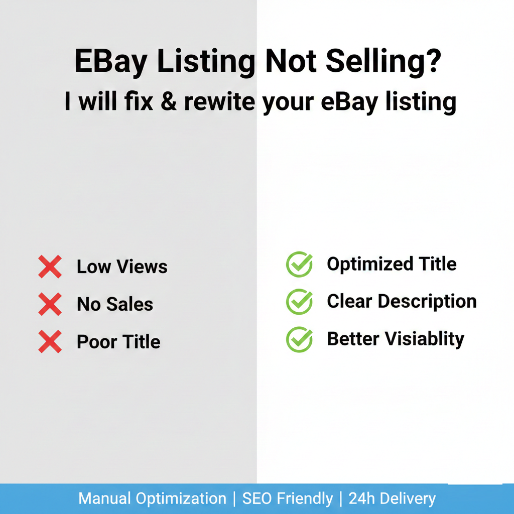 I will fix and rewrite 1 eBay listing to improve sale...