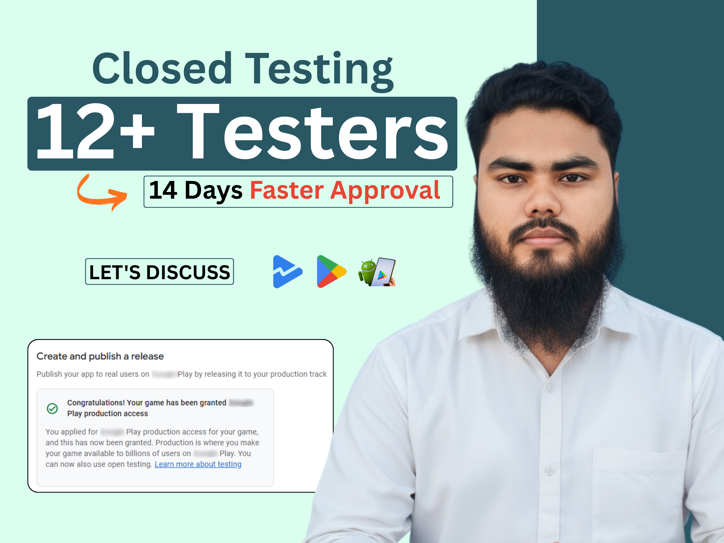 professional google play closed testing with 12 real ...