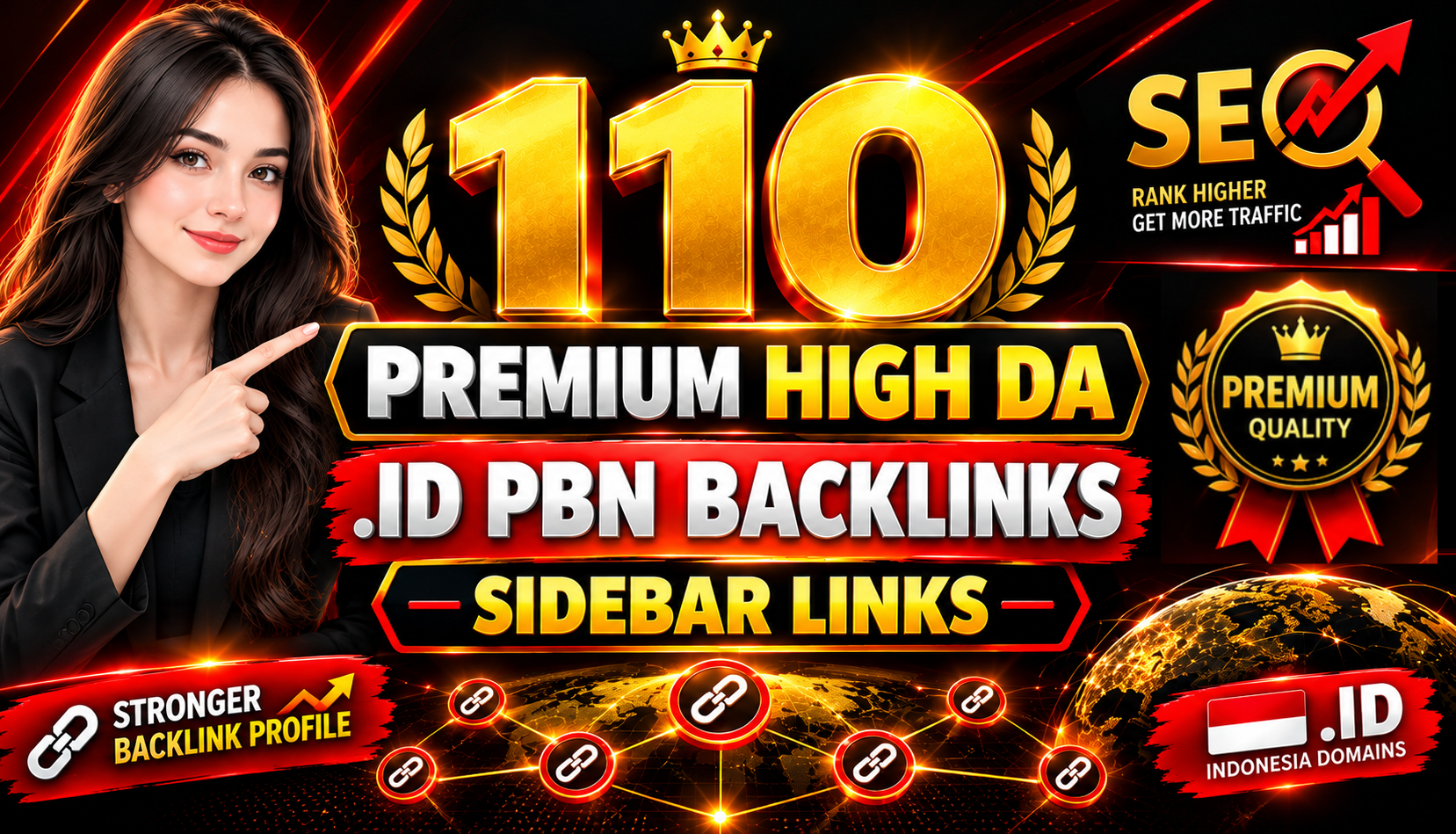 110 Premium High DA. ID PBN Sidebar Backlinks for SEO