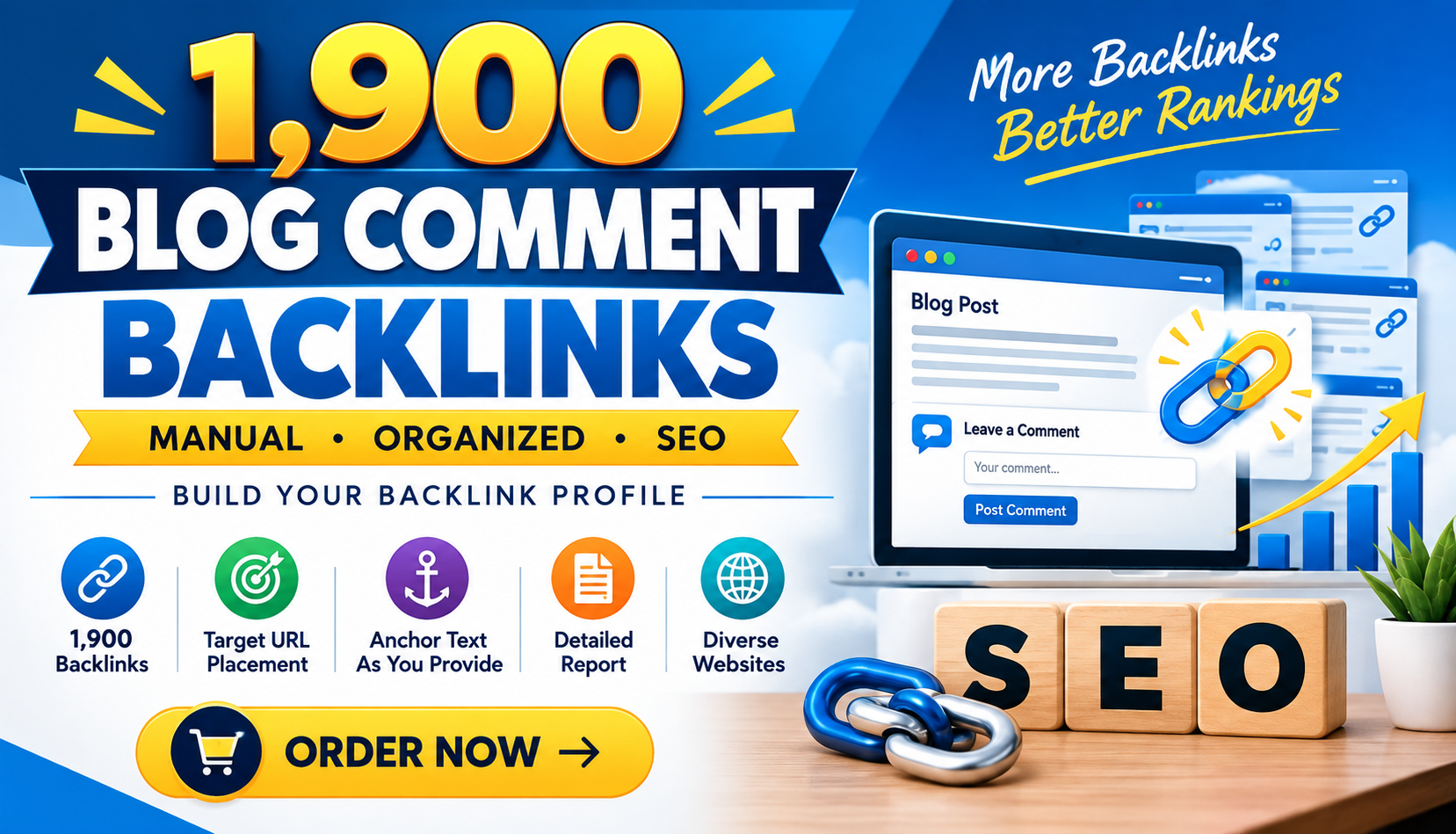 I Will Provide 1900 Blog Comment Backlinks for Your W...