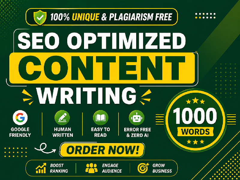 I Will Write 1000 Words SEO Optimized Human Written C...