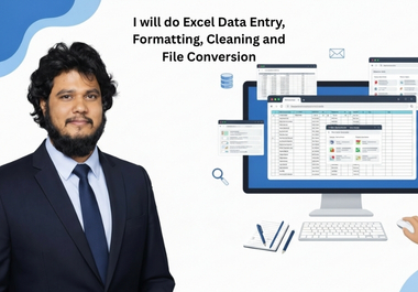 I will do Excel Data Entry, Formatting, Cleaning an...