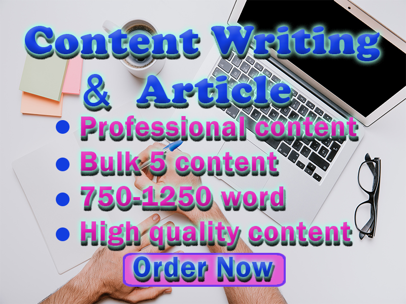 Content writing bulk 5 content 750-1250+ word manuall...