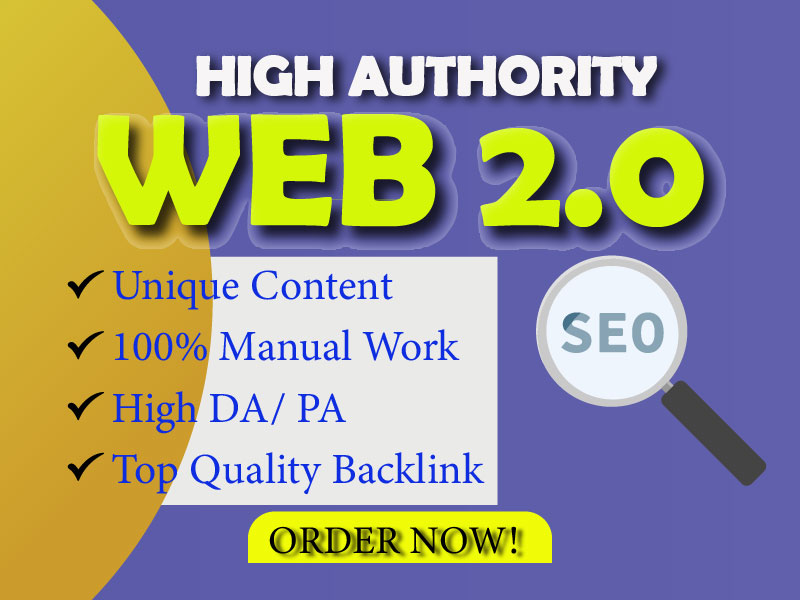 80+ Web 2.0 backlink manually create with 70+ DA
