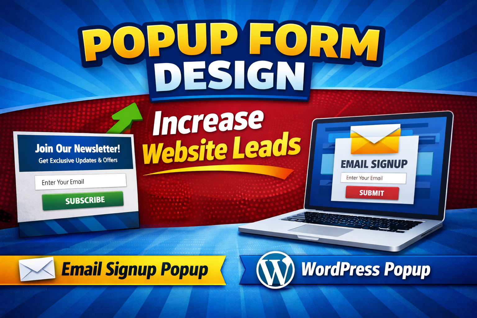 I will design popup form for email capture and lead g...
