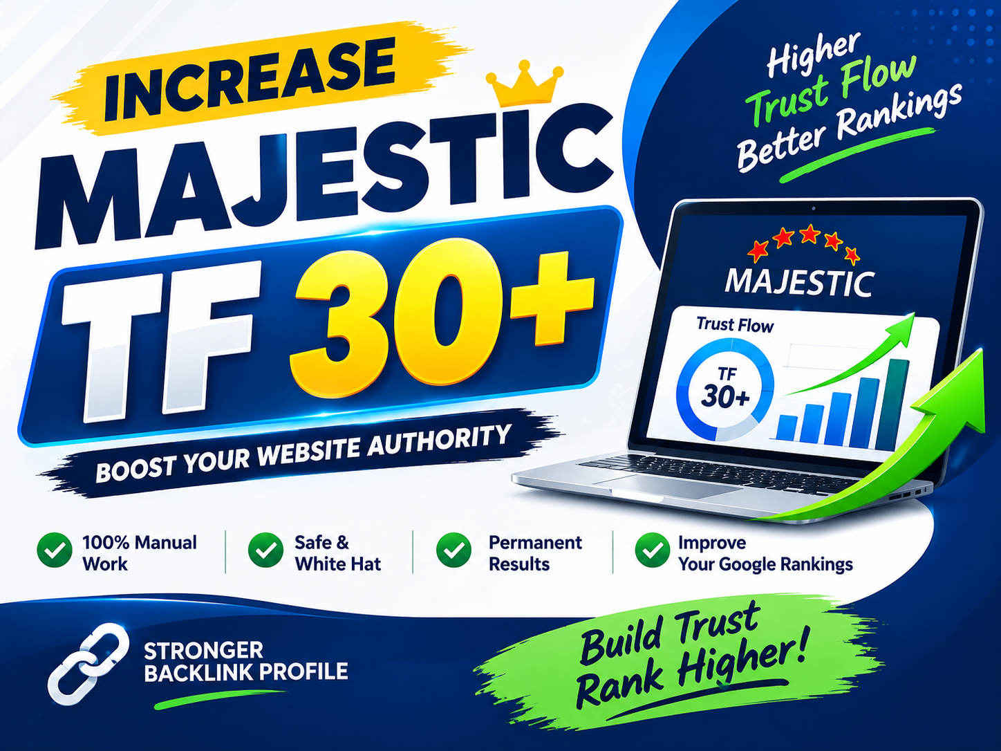 Increase Majestic TF 30+ CF 20+ with High Quality Bac...