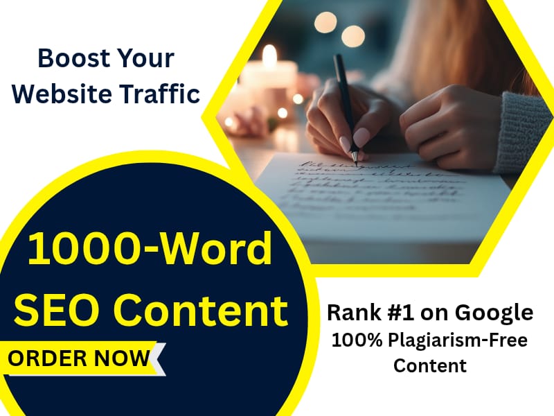 1000-Word SEO Content Writing -Rank 1 & Boost You...