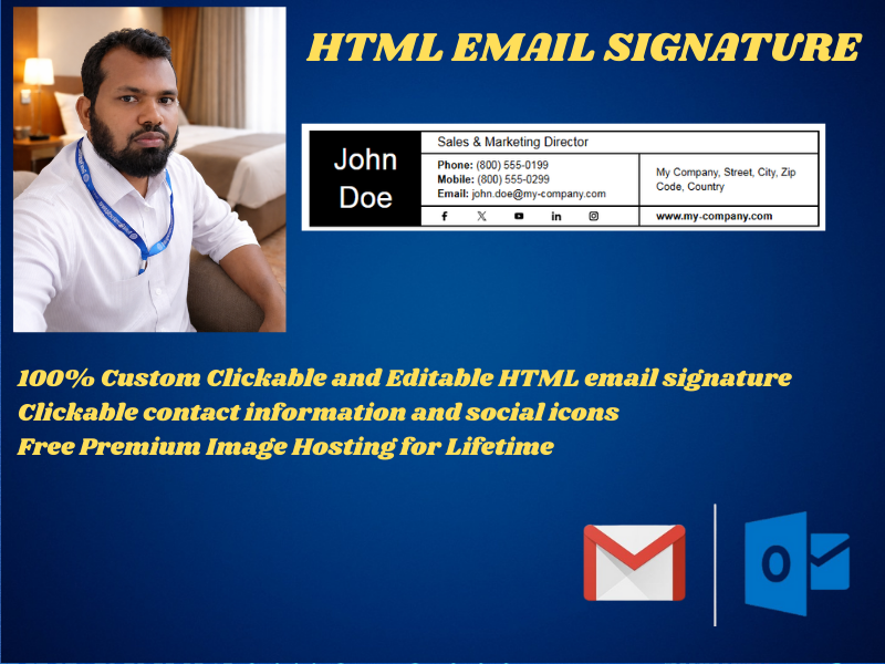 I design responsive, clickable HTML email signatures...