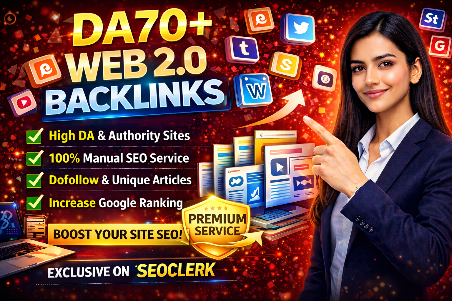 I will create 300 High Authority Web 2.0 Dofollow Bac...