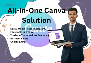 I will be your professional Canva graphic designer fo...