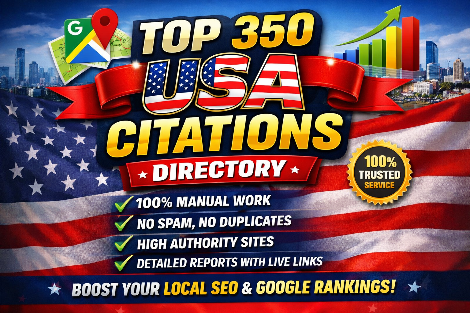 I build 350 high authority USA citations for local SE...