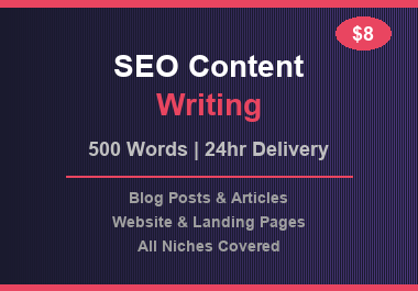 I will write 500 words of SEO optimized content for y...