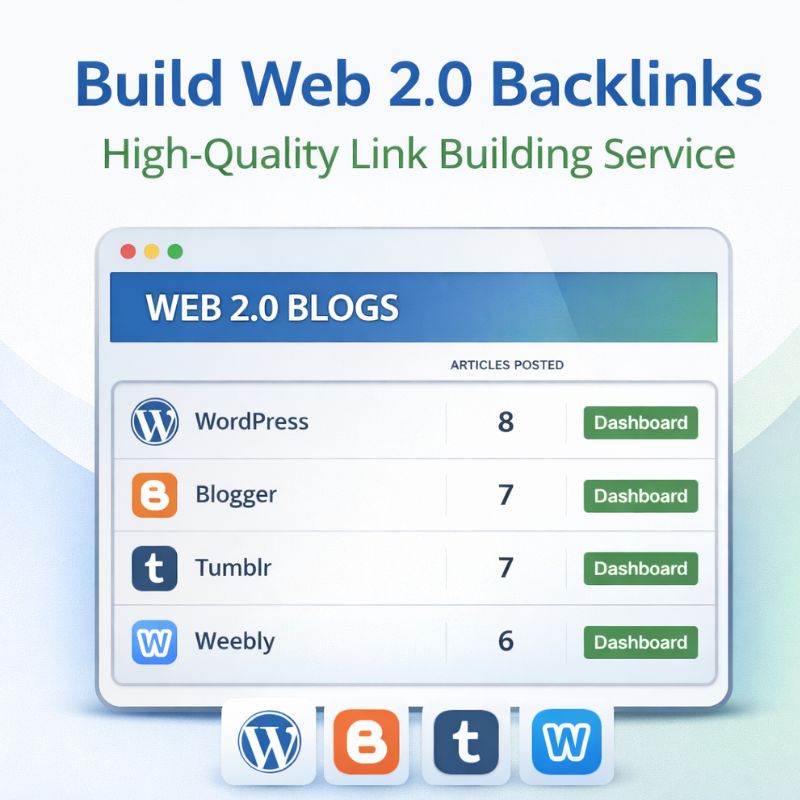 I Will Create SEO Friendly Web 2.0 Backlinks Manually