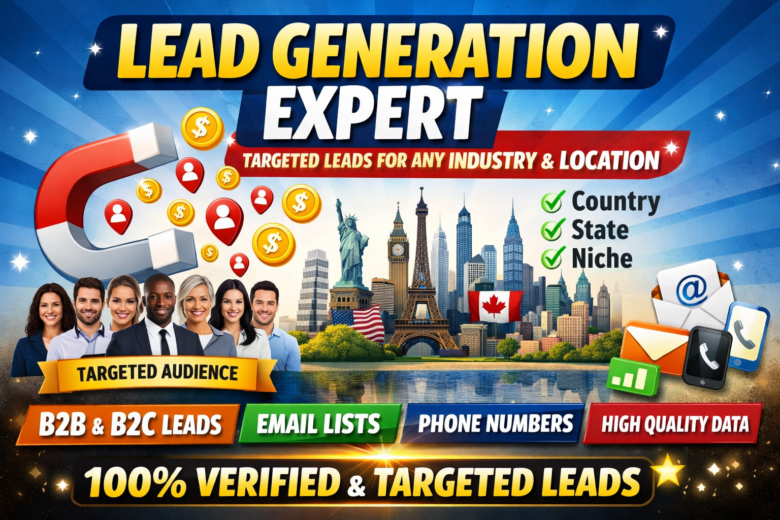 Custom Lead Generation - Targeted B2B & B2C Leads...
