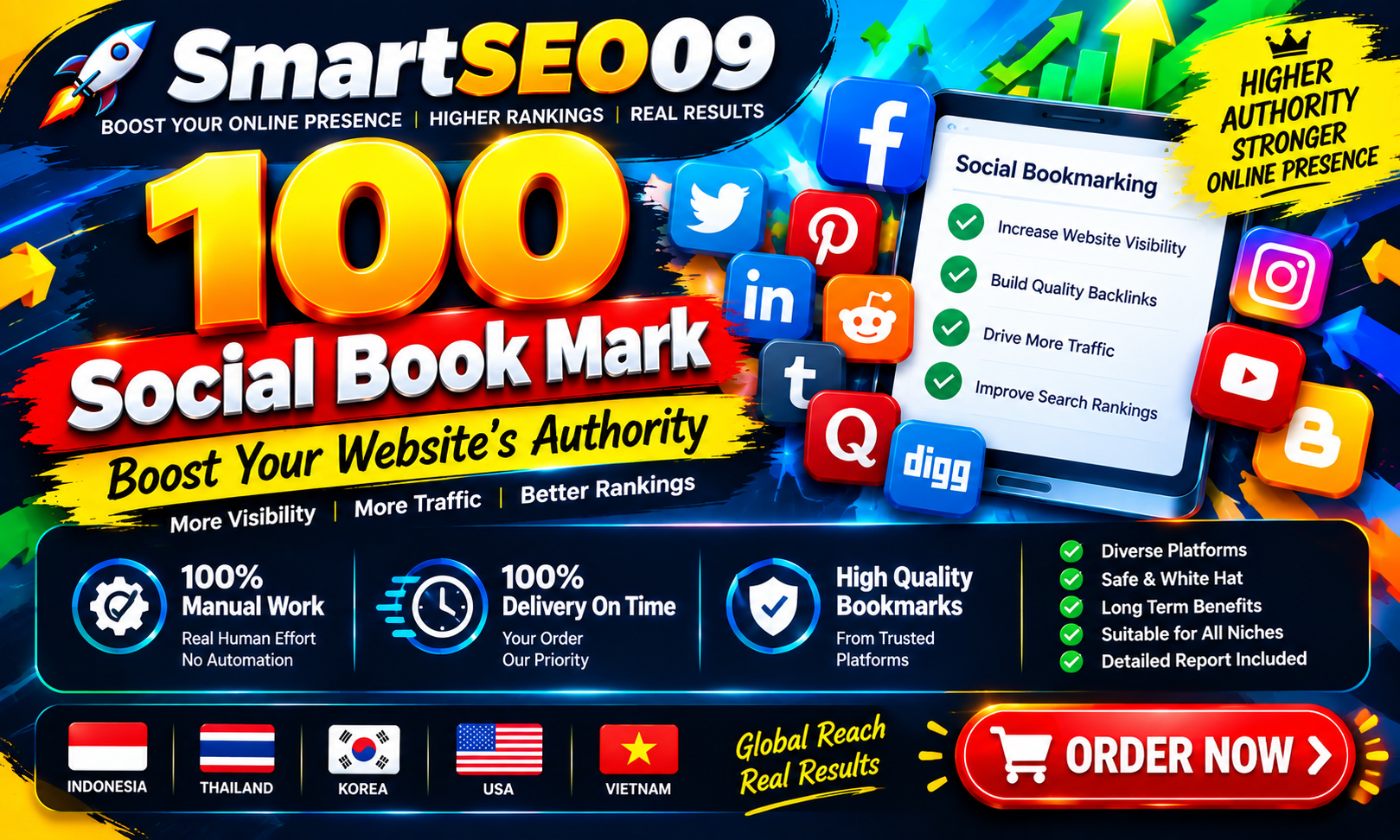 I Will do 100 Social Book Mark Boost Your Website Aut...