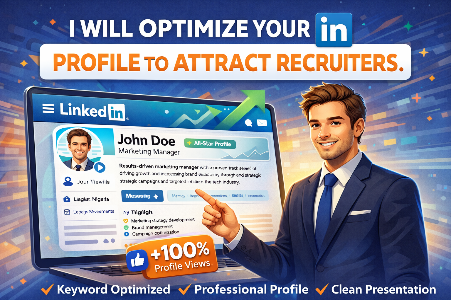 I will optimize your LinkedIn profile to attract recr...
