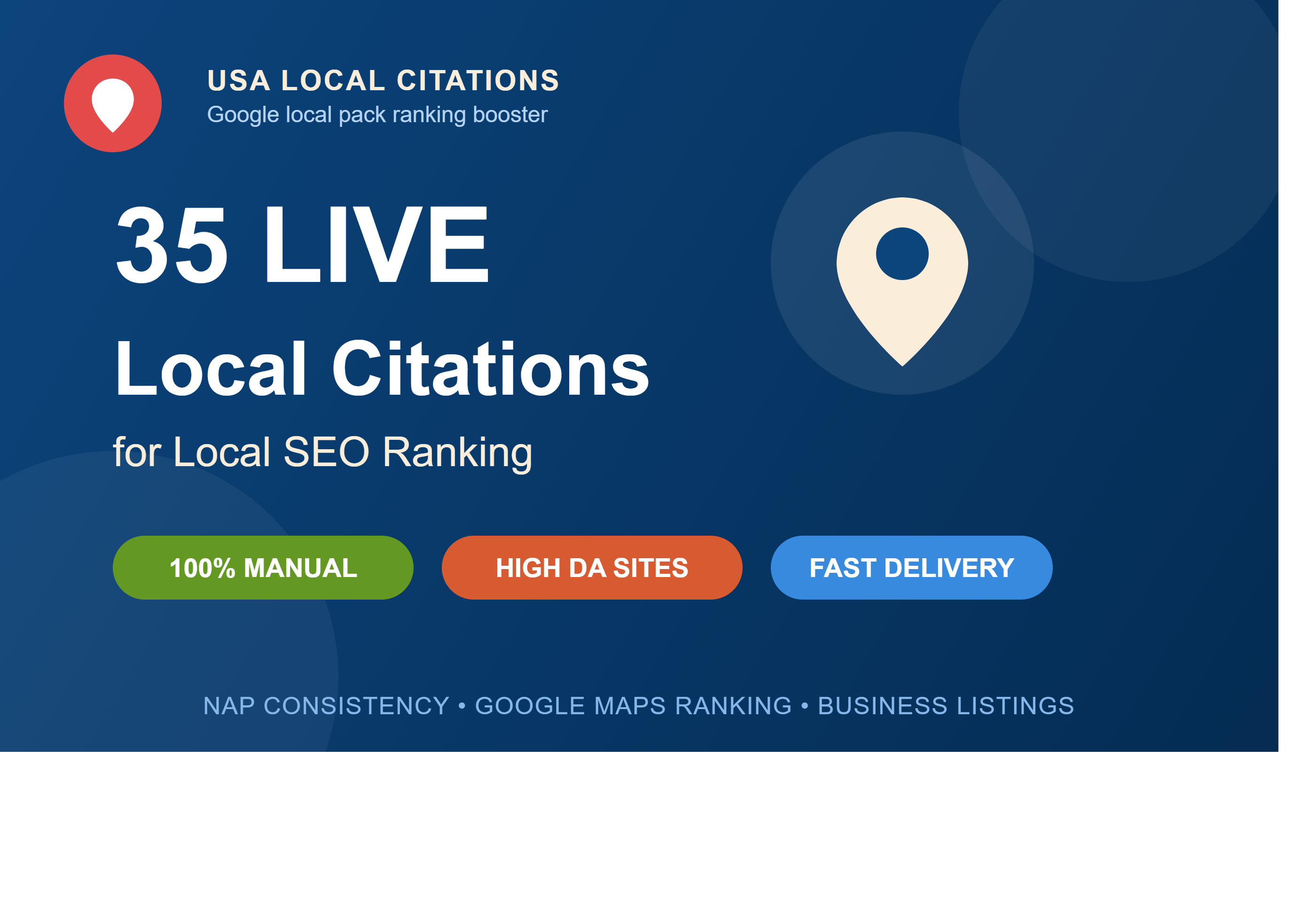 I will build 35 live USA local citations for local SE...