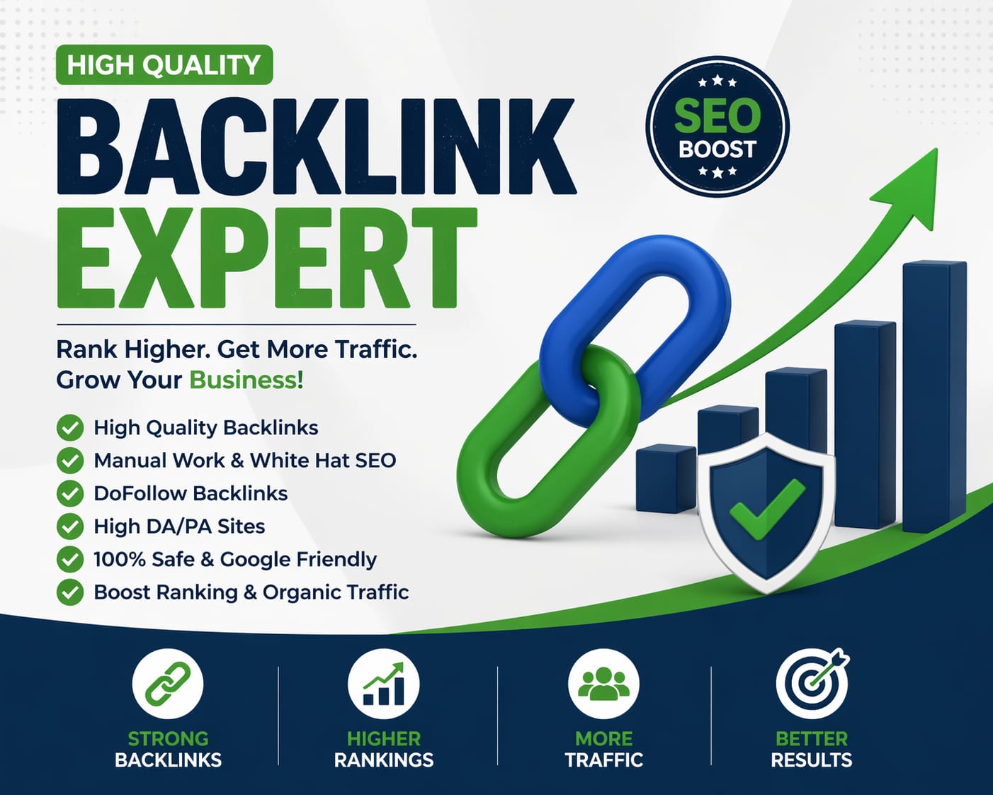 I will provide high quality SEO backlinks to boost Go...