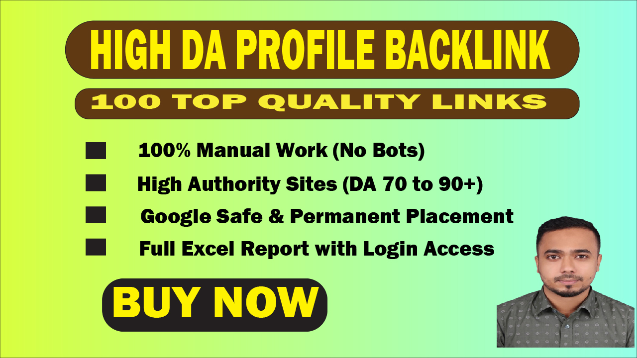 I will create 100 authority profile backlinks for web...