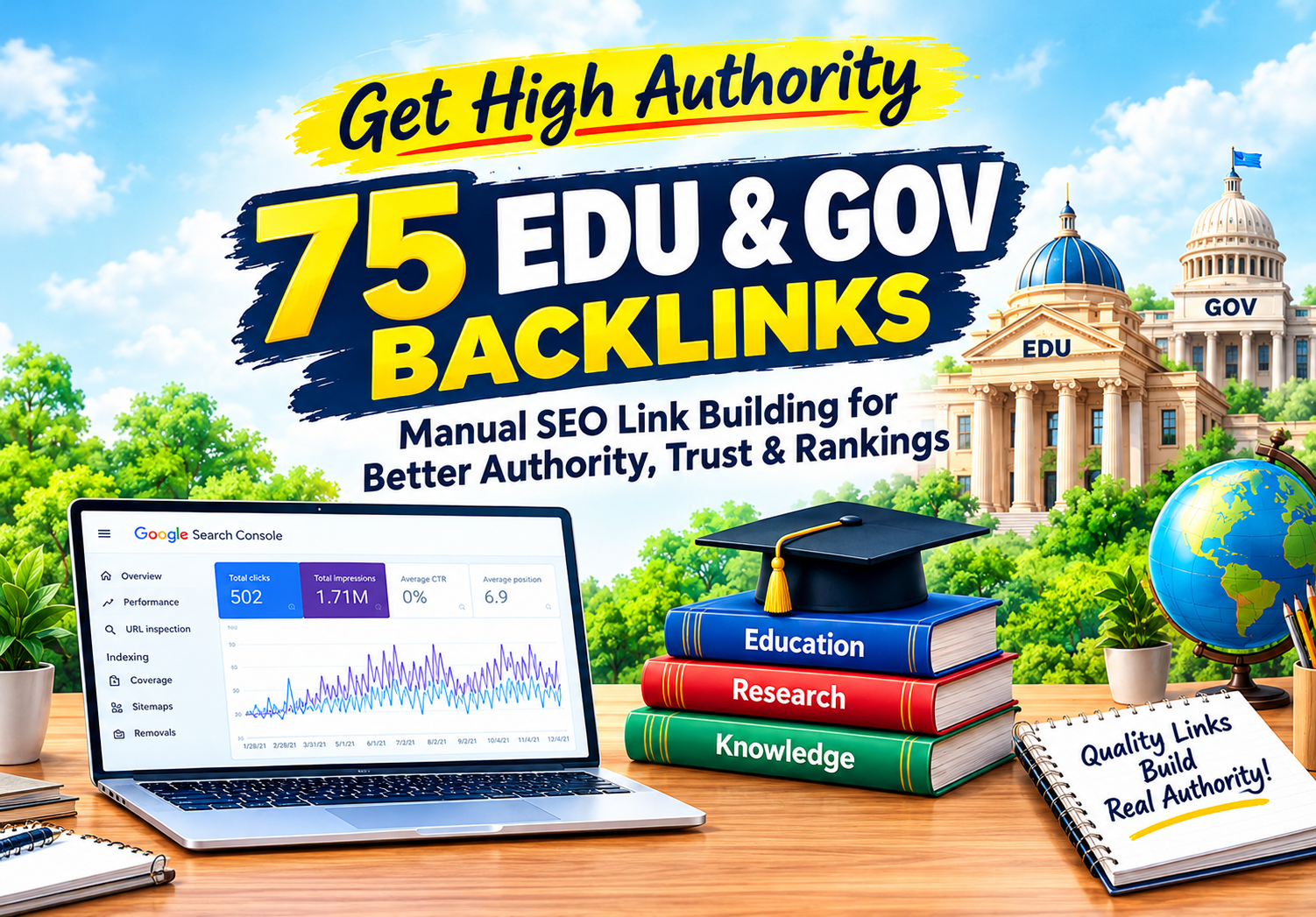 75 EDU & GOV Backlinks - High Authority Manual SE...