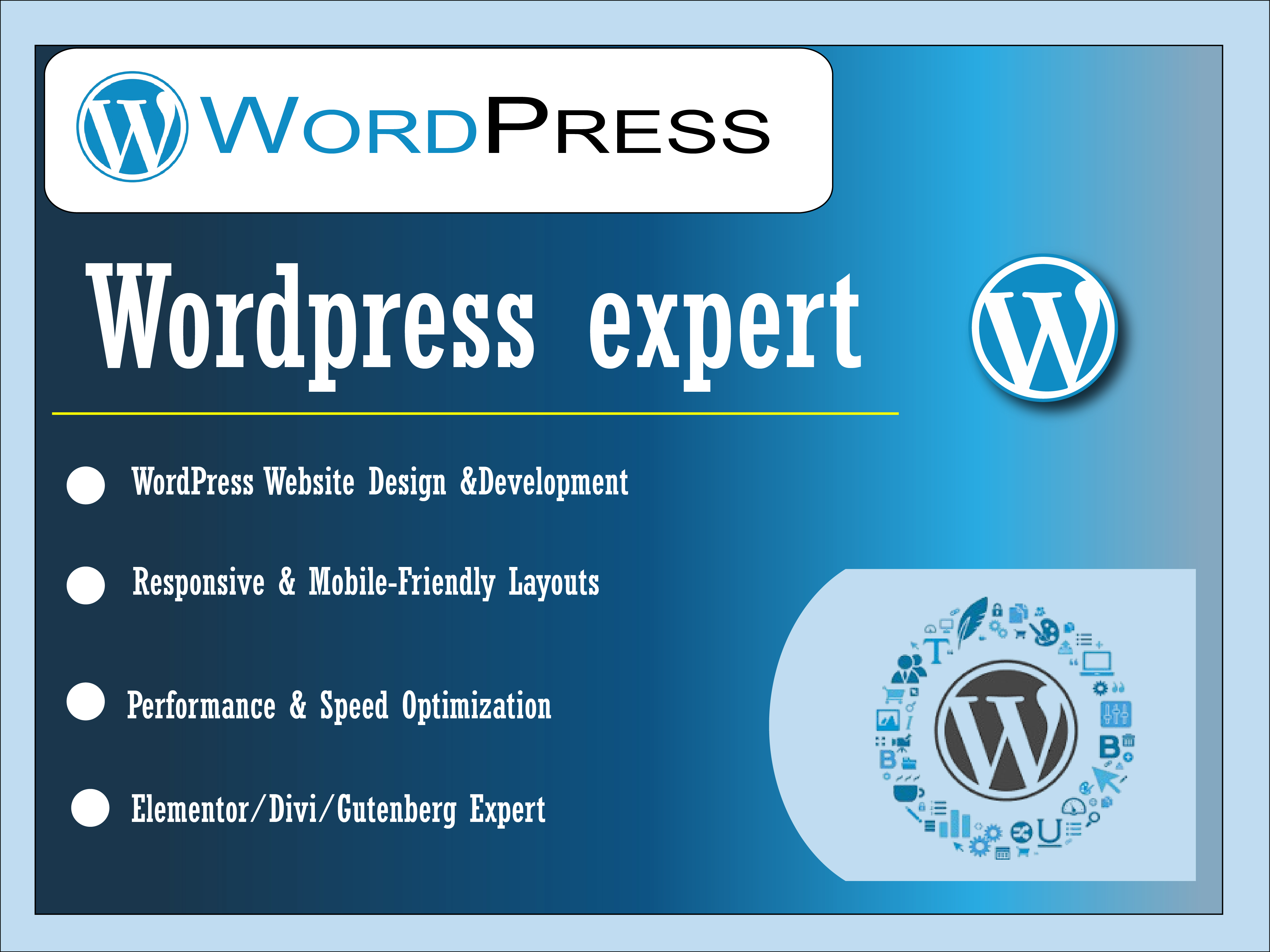 I will design a modern responsive WordPress website a...