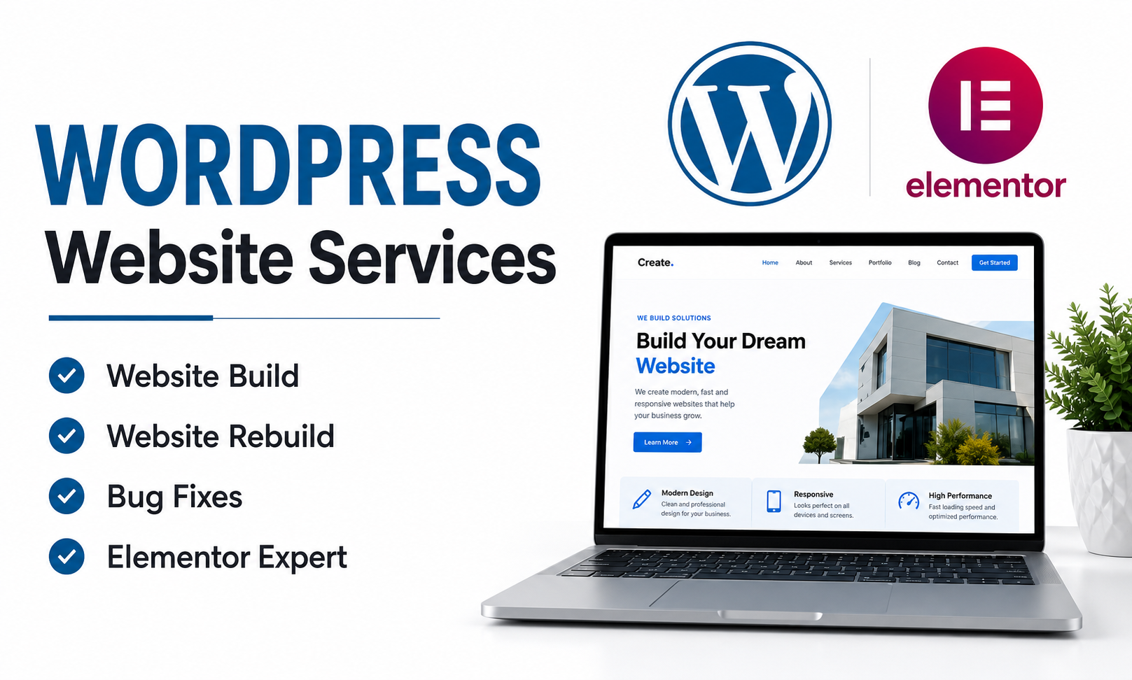 I will build, rebuild or fix problems of wordpress w...