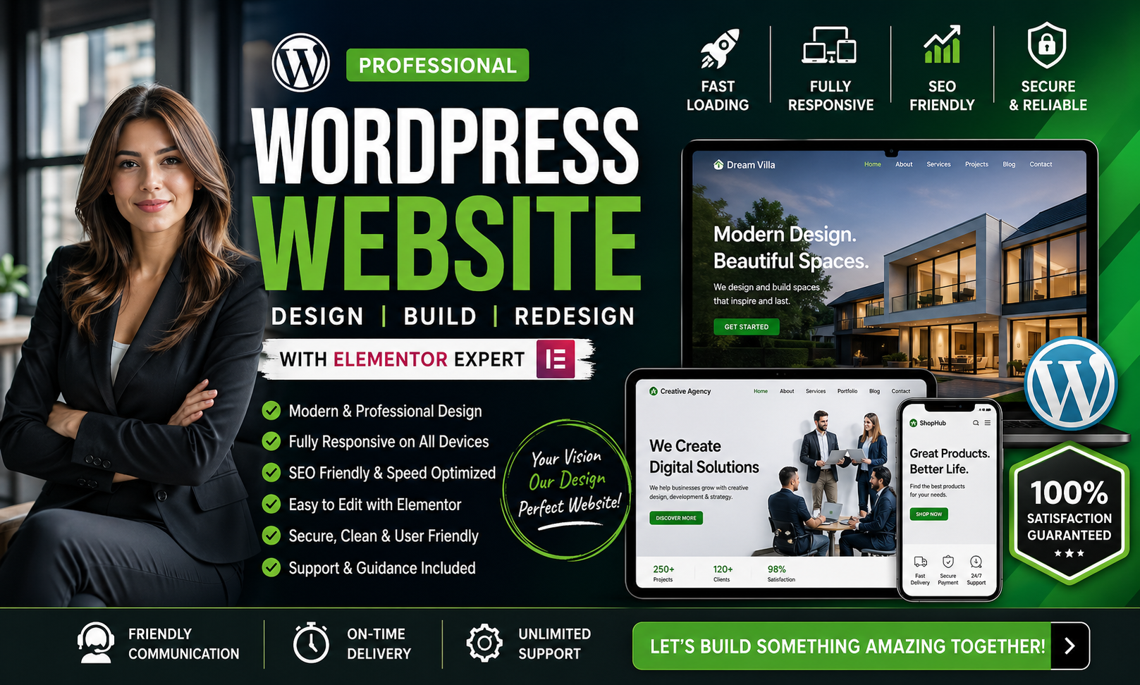 i will design wordpress website build redesign wordpr...