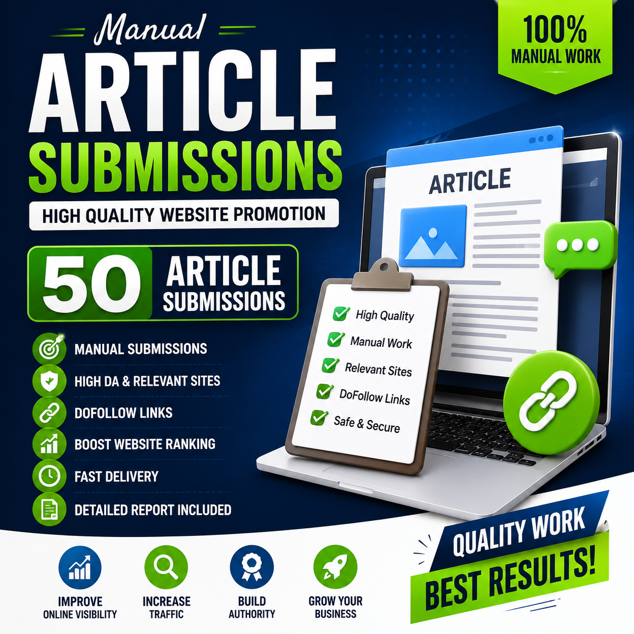 I Will Create 50 Manual Article Submissions for Websi...
